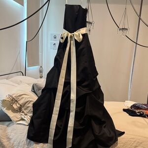 David's Bridal Strapless Black Gown